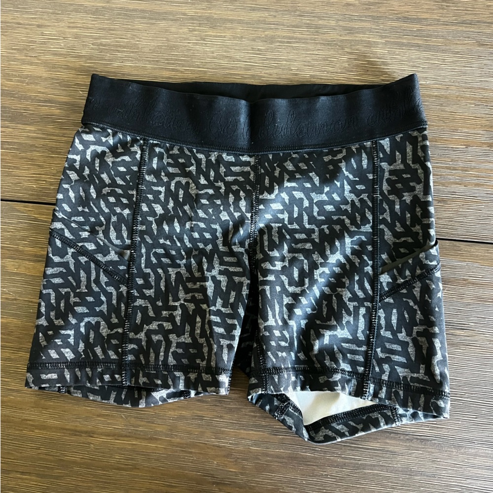 Lululemon Athletica Black and Gray Bike Shorts